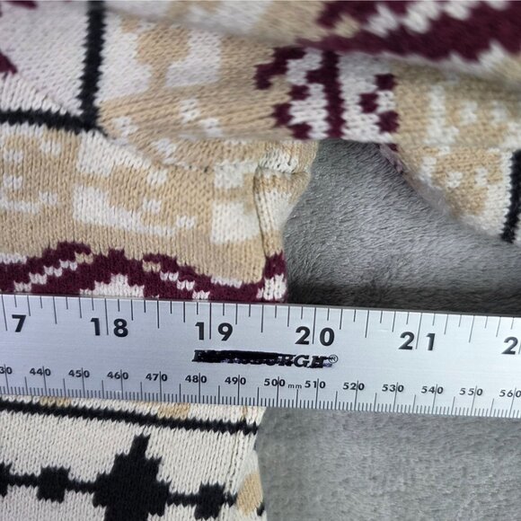 Womens Lucky Brand Beige Aztec Pattern Open Front Cardigan Long Sleeve Size L - Picture 5 of 7